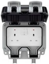 BG Nexus WP22 Twin DP Switched Double Socket Outdoor Weatherproof 13Amp IP66