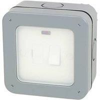 BG Electrical WP53-01 Weatherproof Outdoor Switched Fused Connection Unit, IP66 Rated, 13 Amp