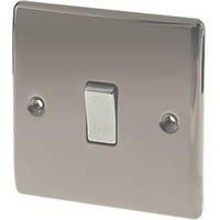 BG NEXUS METAL NBN12 Black Nickel Single Light Switch 1 Gang 2 Way