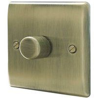 British General Nexus Metal 1-Gang 2-Way LED Dimmer Switch Antique Brass (74444)