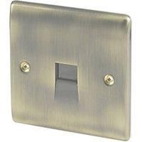 Bg Antique Brass 1 Gang Raised Slim Master Telephone Socket