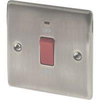 British General Nexus Metal 45A 1-Gang DP Cooker Switch Brushed Iridium with LED (73881)
