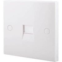 BG Electrical Single Master Telephone Slave Socket, Square Edge, White