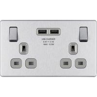 BG Nexus Brushed Steel /Satin Chrome Screwless Flatplate Switches & Sockets