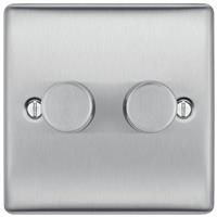 BG 2 Gang 2 Way Dimmer Switch - Stainless Steel