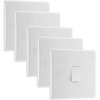 BG Slimline 16Ax 2 Way White Single Switch - Pack of 5