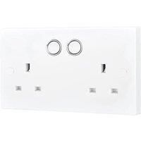 British General Smart White 13A 2 gang Switched socket