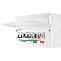 British General Fortress 16-Module 8-Way Populated High Integrity Dual RCD Consumer Unit with SPD (287PG)