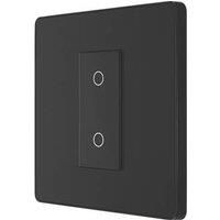 BG Evolve PCDMBTDM1B Matt Black 1 Gang 200W Dimmer-Black Insert