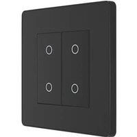 BG Electrical Evolve Double Touch Dimmer Switch, 2-Way Secondary, 200W, Matt Black