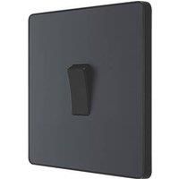 BG Electrical Evolve Single Intermediate Light Switch, 20A, Matt Grey