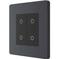 BG Electrical Evolve Double Touch Dimmer Switch, 2-Way Master, 200W, Matt Grey