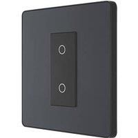 BG Electrical Evolve Single Touch Dimmer Switch, 2-Way Secondary, 200W, Matt Grey