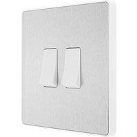 BG EVOLVE BRUSHED STEEL SCREWLESS Switches & Sockets WHITE Insert Full Range