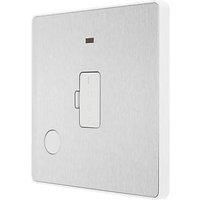 BG Electrical Evolve Unswitched Fused Connection Unit with Power LED Indicator, 13A, Brushed Steel