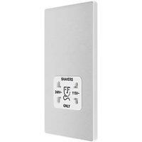 BG Electrical Evolve Dual Voltage Shaver Socket, 115/240V, Brushed Steel