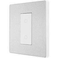 BG Electrical Evolve Single Touch Dimmer Switch, 2-Way Master, 200W, Brushed Steel