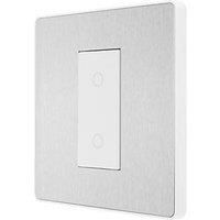 BG Electrical Evolve Single Touch Dimmer Switch, 2-Way Secondary, 200W, Brushed Steel