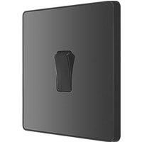 BG Electrical Evolve Single Intermediate Light Switch, 20A, Black Chrome