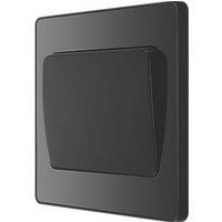 BG Electrical Evolve Single Light Switch, 20A, 2 Way, Wide Rocker, Black Chrome