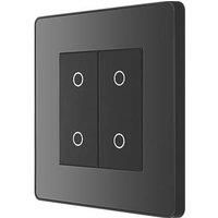BG Electrical Evolve Double Touch Dimmer Switch, 2-Way Secondary, 200W, Black Chrome
