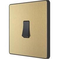 BG Electrical Evolve Single Light Switch, 20A, 2 Way, Satin Brass