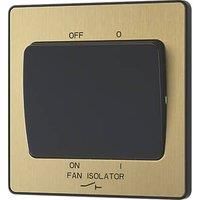 BG Electrical Evolve Fan Isolator Switch, 10A, Wide Rocker, Satin Brass