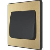 BG Evolve PCDSB12WB Satin Brass 1 Gang 20A 16AX 2 Way Wide Switch-Black Insert