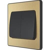 BG EVOLVE BRUSHED BRASS SCREWLESS Switches & Sockets BLACK Insert Full Range