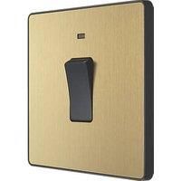 BG Electrical Evolve Double Switched Power Socket with USB C (30W) and USB A (2.1A) Charging Ports (3.1A), 13A, Satin Brass