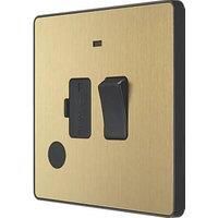 BG Electrical Evolve Wi-Fi Extender Double Switched Power Socket with USB Charging Port, 13A, Satin Brass