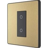 BG Electrical Evolve Single Dimmer Switch, 2-Way Push On/Off, 200W, Satin Brass