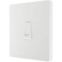 BG Electrical Evolve Single Bell Push Switch, 10A, Pearlescent White