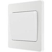 BG Electrical Evolve Single Light Switch, 20A, 2 Way, Wide Rocker, Pearlescent White