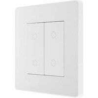 BG Electrical Evolve Double Touch Dimmer Switch, 2-Way Master, 200W, Pearlescent White