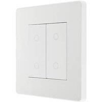 BG Electrical Evolve Double Touch Dimmer Switch, 2-Way Secondary, 200W, Pearlescent White