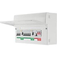 British General Consumer Unit Fuse Box 8 Way Populated Dual RCD With SPD 63A