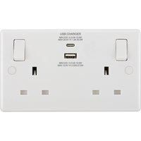 BG Nexus White Moulded Round Edge Switches & Socket Surface Boxes USB Dimmer LED