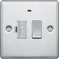 BG 13A Screwed Raised Plate Switched Fused Connection Unit With Power Indicator - Polished Chrome
