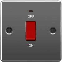 BG 45 Amp Screwed Raised Plate Square Cooker Control Unit with Power Indicator - Black Nickel