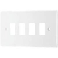 BG Nexus White Grid Plate Switch Modules Faceplate Moulded Plastic Range Rounded