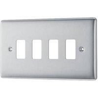 BG Nexus Metal Grid Plate Switch Modules Faceplate Brushed Steel Satin NBS Range