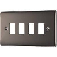 BG Electrical RNBN4 Nexus Grid Black Nickel Front Plate 4 Module