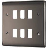 BG Electrical RNBN6 Nexus Grid Black Nickel Front Plate 6 Module