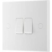 Bg White 20A 2 Way 2 Gang Light Switch