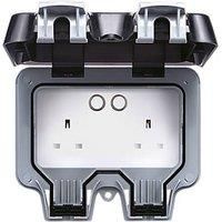 BG Storm Smart Control Weatherproof Socket IP66 2 Gang