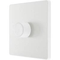 BG Electrical Evolve Single Dimmer Switch, 2-Way Push On/Off, 200W, Pearlescent White