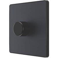 BG Electrical Evolve Single Dimmer Switch, 2-Way Push On/Off, 200W, Matt Grey