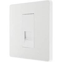 BG Electrical Evolve Single Master Telephone Socket, Pearlescent White