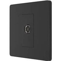 BG Evolve PCDMB60B Matt Black Co-Axial Socket Outlet-Black Insert